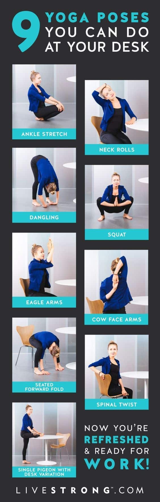Desk Yoga Focus on Shoulders, Back and Neck Chair Yoga Office Yoga Yoga  Poses Work From Home Yoga 8x8 In, 8x10 In, 16x16 In - Etsy Sweden