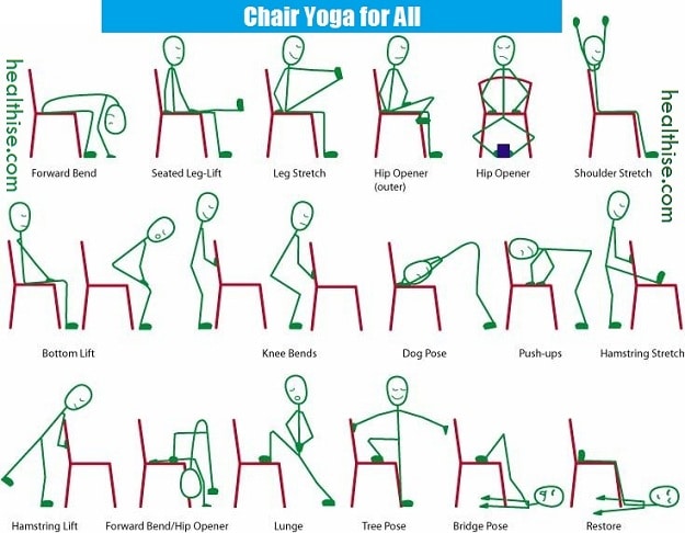 Here is a quick 5 min chair yoga sequence with a few of my favorite postures  for desk workers or people with limited range of… | Instagram