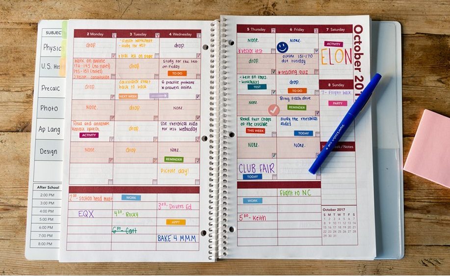 school planner for back to school organization