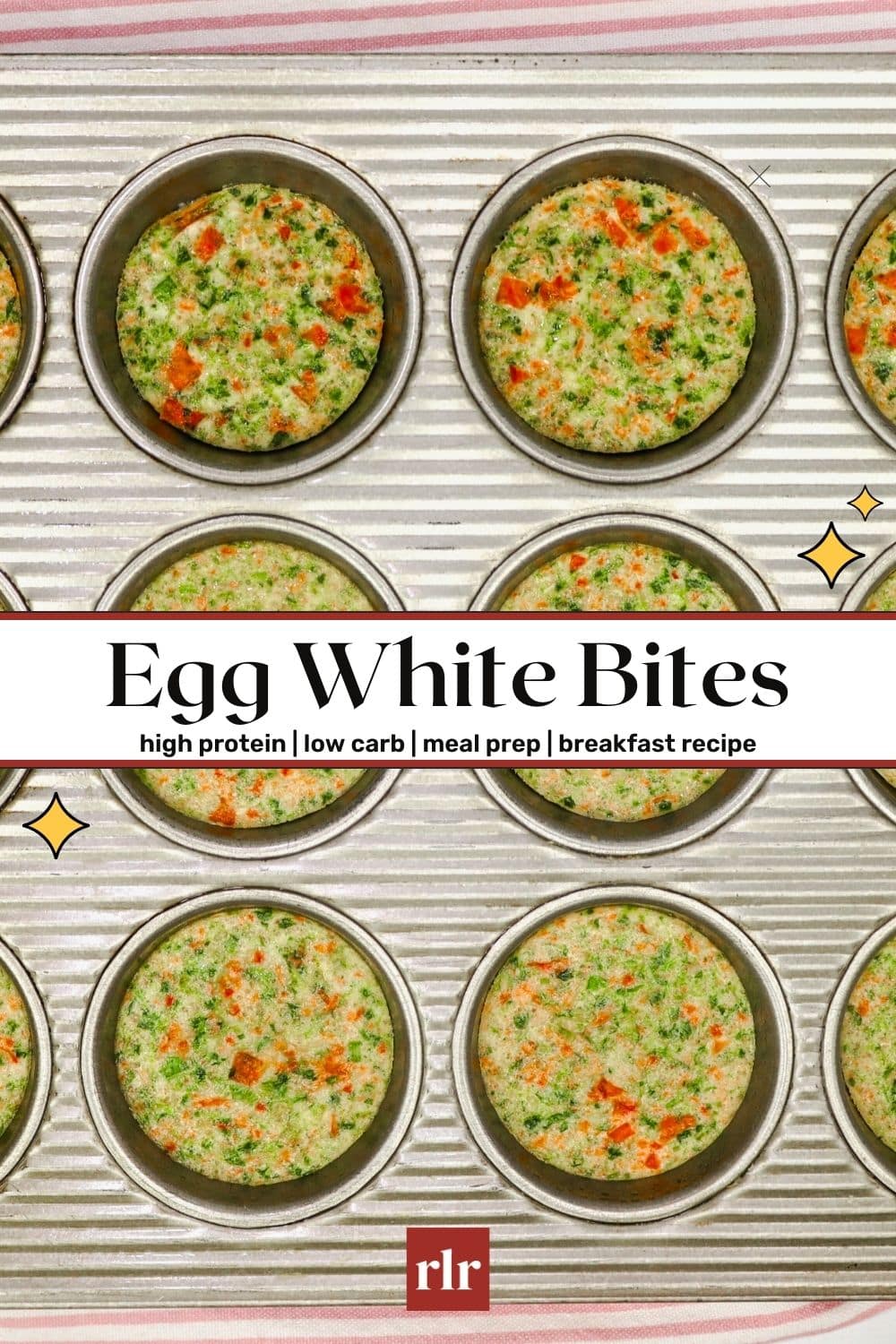 keto egg white bites in a baking tin