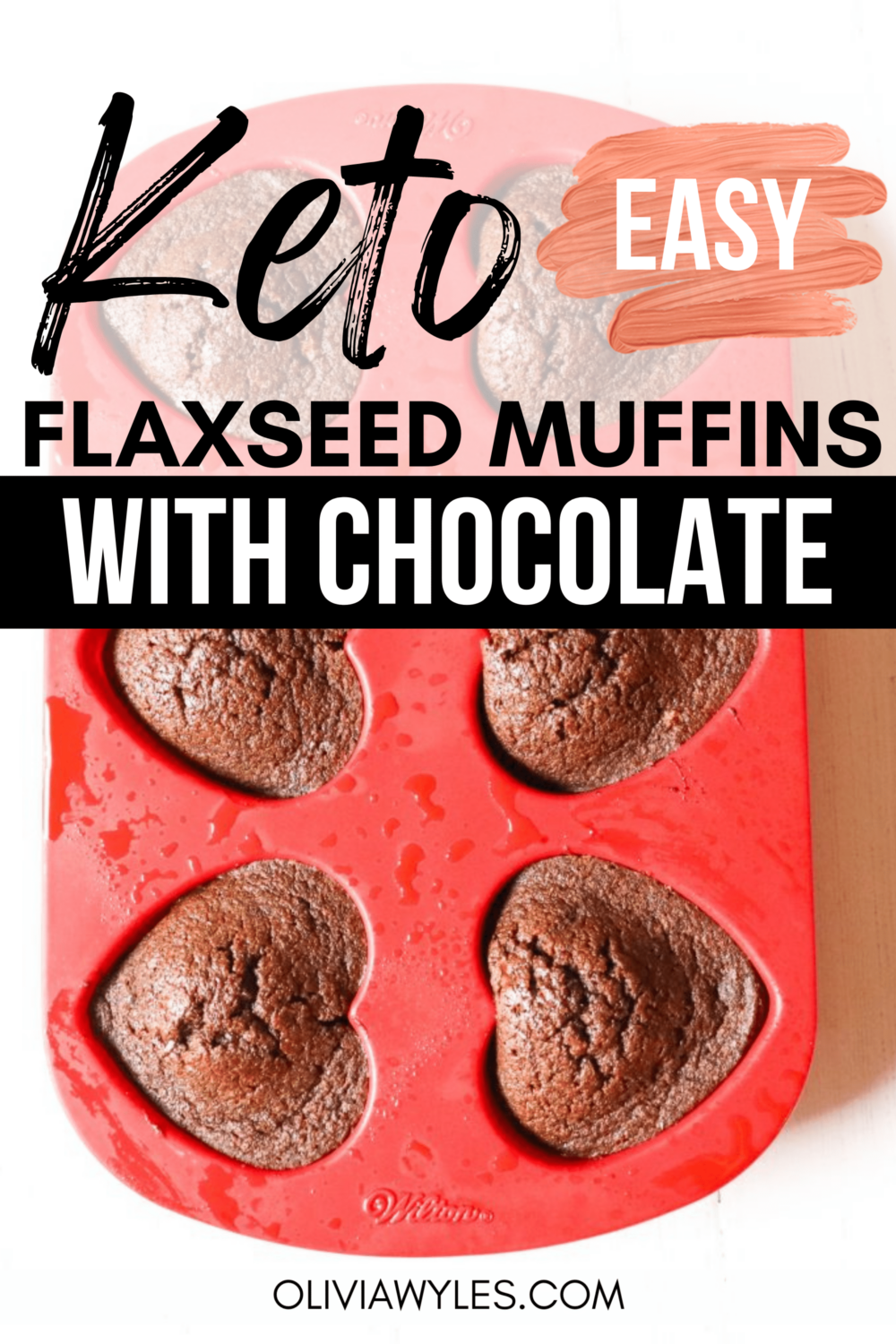 keto chocolate flaxseed muffins Pinterest pin image