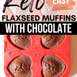 keto chocolate flaxseed muffins Pinterest pin image