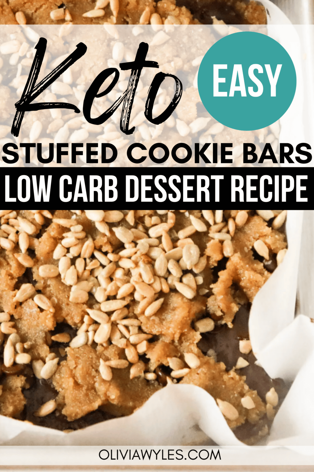 closeup cookie bars with sunflower seeds Pinterest pin image