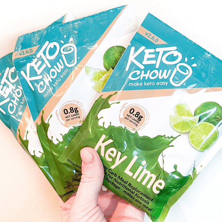 keto lime cake with keto chow meal packets