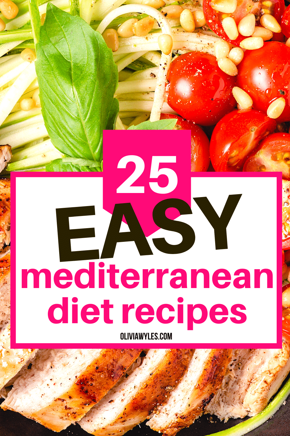 Mediterranean diet food Pinterest pin image