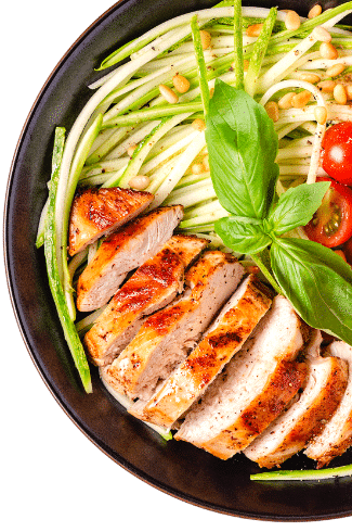 Zucchini Noodle Salad with Chicken - Easy Mediterranean Diet Recipes