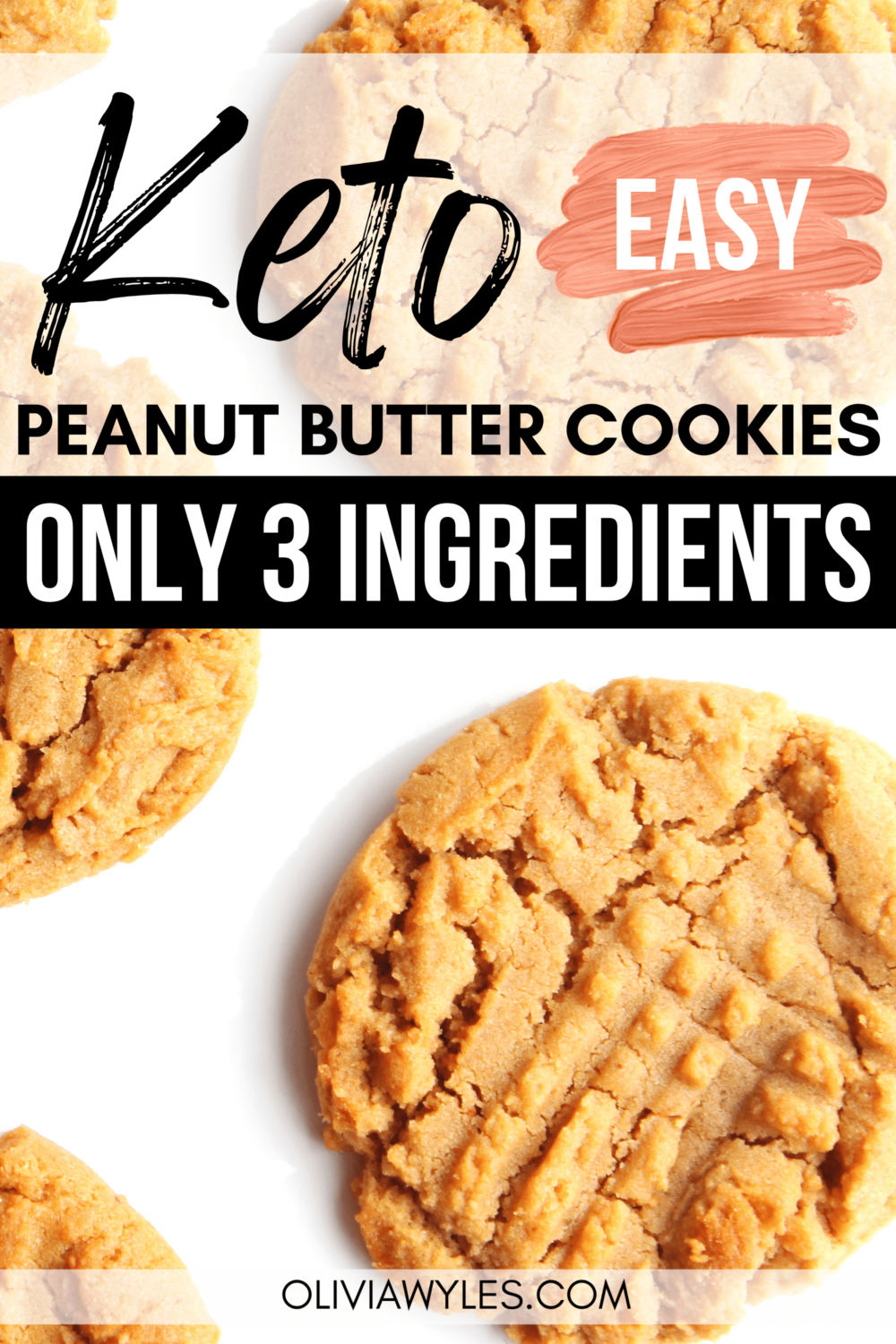 keto peanut butter cookies Pinterest pin image
