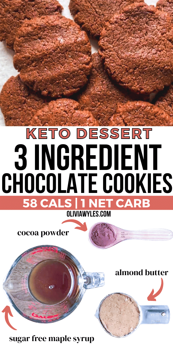 3 Ingredient Keto Chocolate Cookies pin