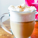 Keto French Toast Latte in clear mug