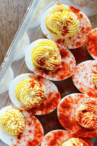 Keto Deviled Eggs with smoked paprika