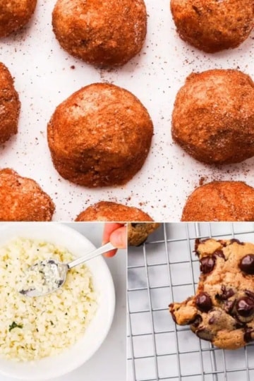 5 ingredient keto recipes like pumpkin bites, cookies, and cauliflower rice