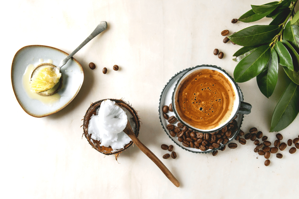 keto bulletproof coffee with coconut oil and butter