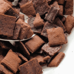 keto chocolate cereal in bowl of milk