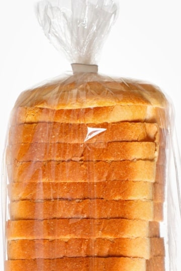 store bought keto white bread in a plastic bag