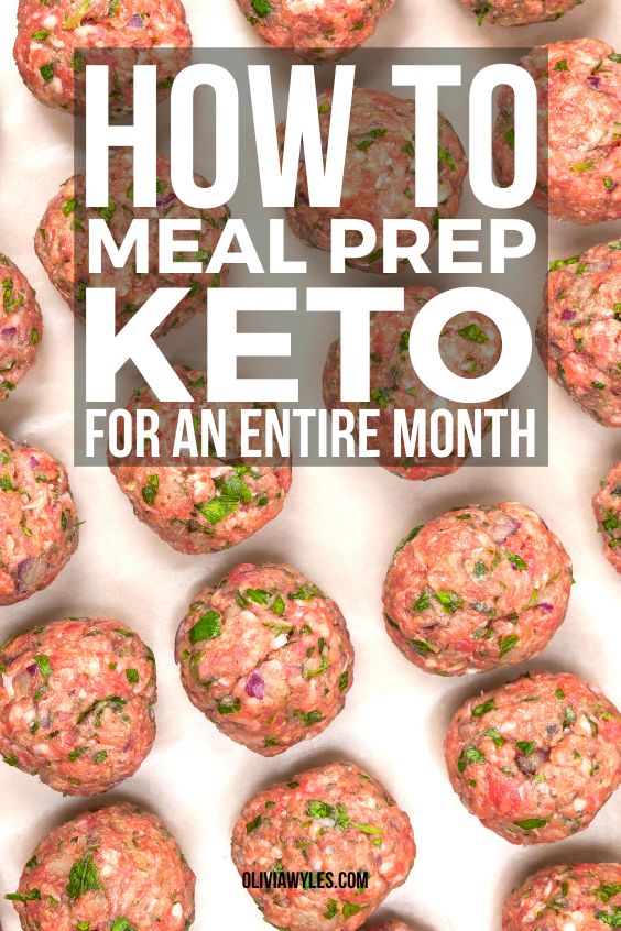 Keto Meal Prep Pinterest Pin With Meatballs