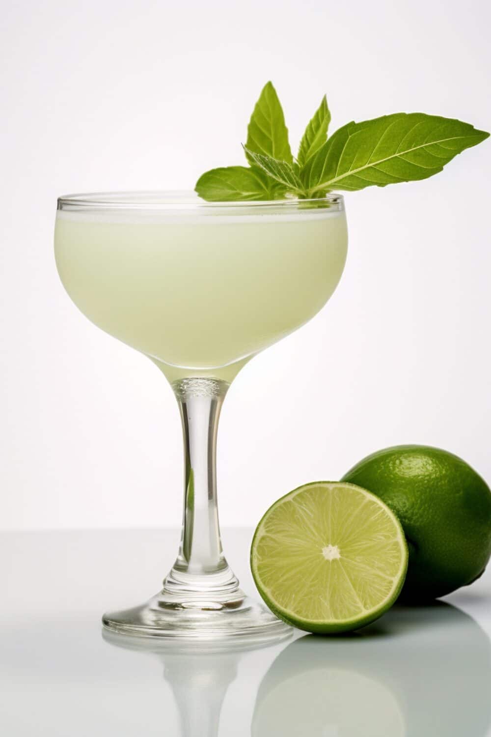 A minty and citrusy cocktail made with gin, lime juice, sugar-free sweetener, and fresh mint leaves, served over ice.