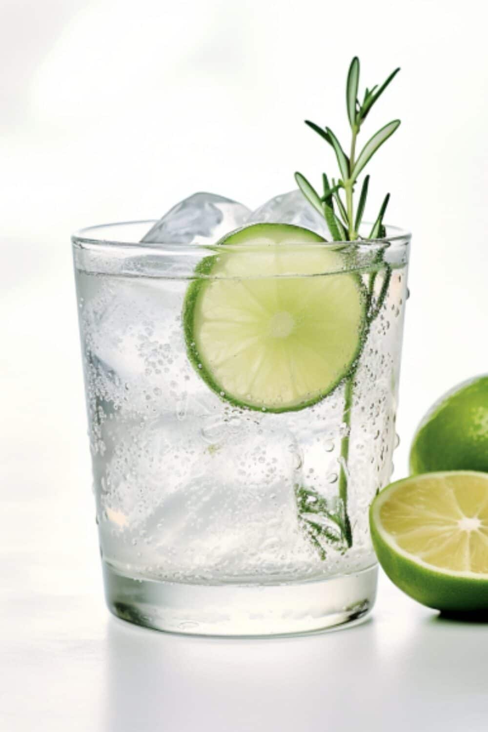 A classic clear cocktail with a hint of lime, combining gin with a sugar-free tonic water, served over ice.