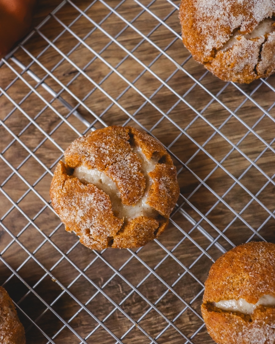 Overhead shot of Keto Pumpkin Cheesecake Cookies