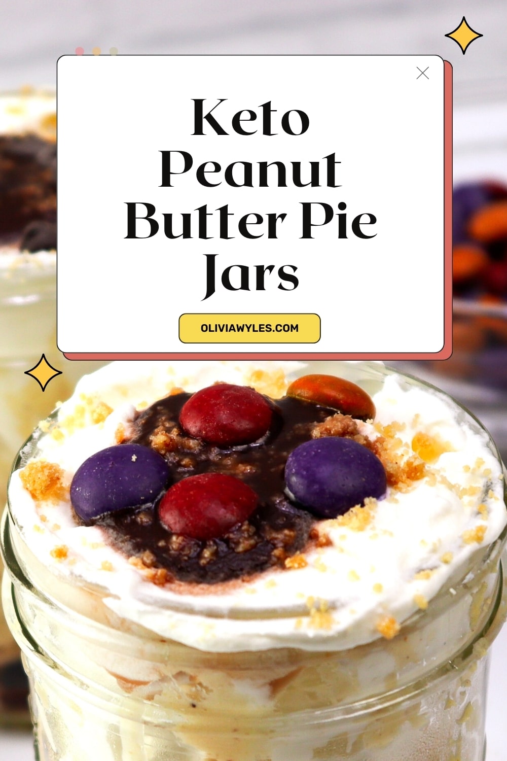 No-Bake Keto Peanut Butter Pie Jars Pinterest Image