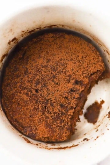 Keto Flaxseed Muffin In A Mug Overhead