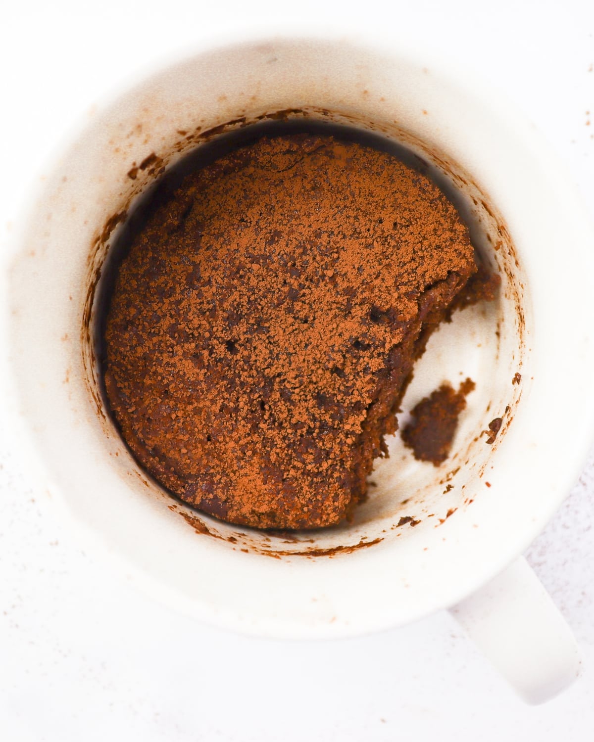Keto Flaxseed Muffin In A Mug Overhead