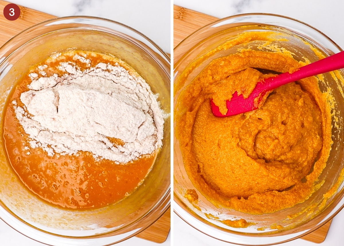 Mixing wet and dry ingredients together