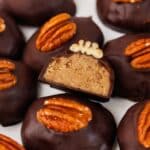 Keto Pecan Pie Truffles showing inside