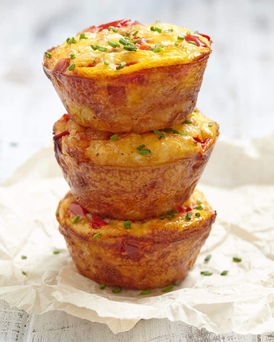 egg muffins stacked