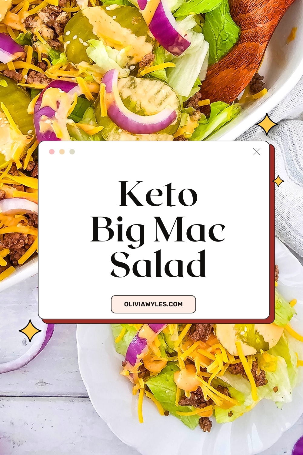 Keto Big Mac Salad Pinterest Image