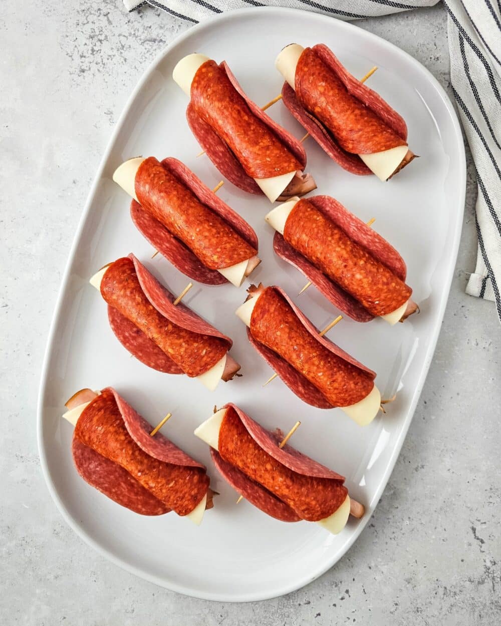 overhead shot of Keto Italian Sub Roll-Ups