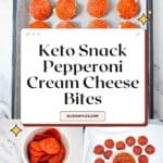 Keto Pepperoni Cream Cheese Bites Pinterest Image