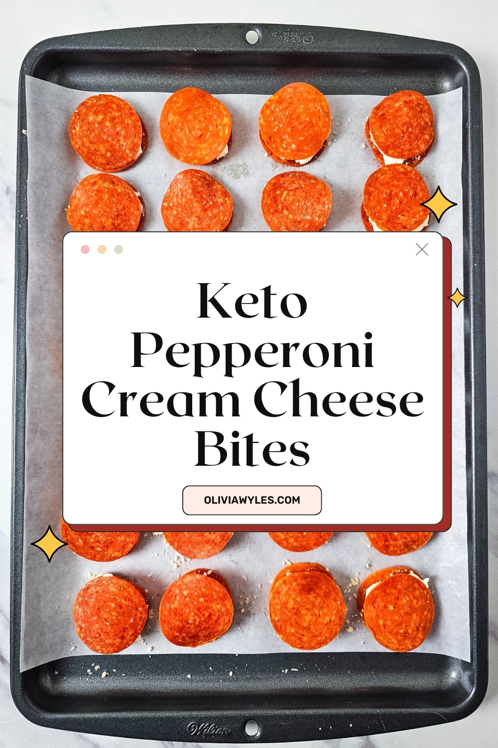 Keto Pepperoni Cream Cheese Bites Pinterest Image