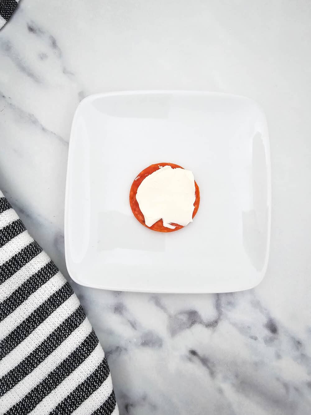 pepperoni with cream cheese on top