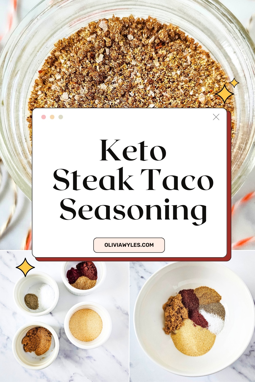 Keto Steak Taco Seasoning Pinterest Image