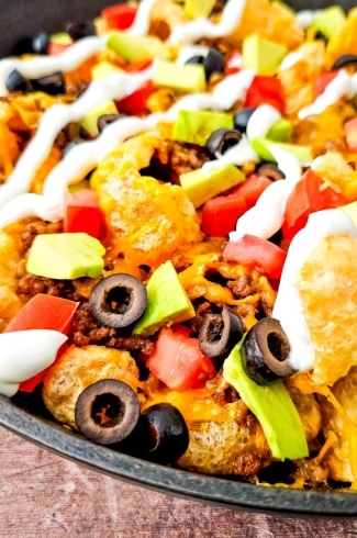 Keto Pork Rind Nachos closeup
