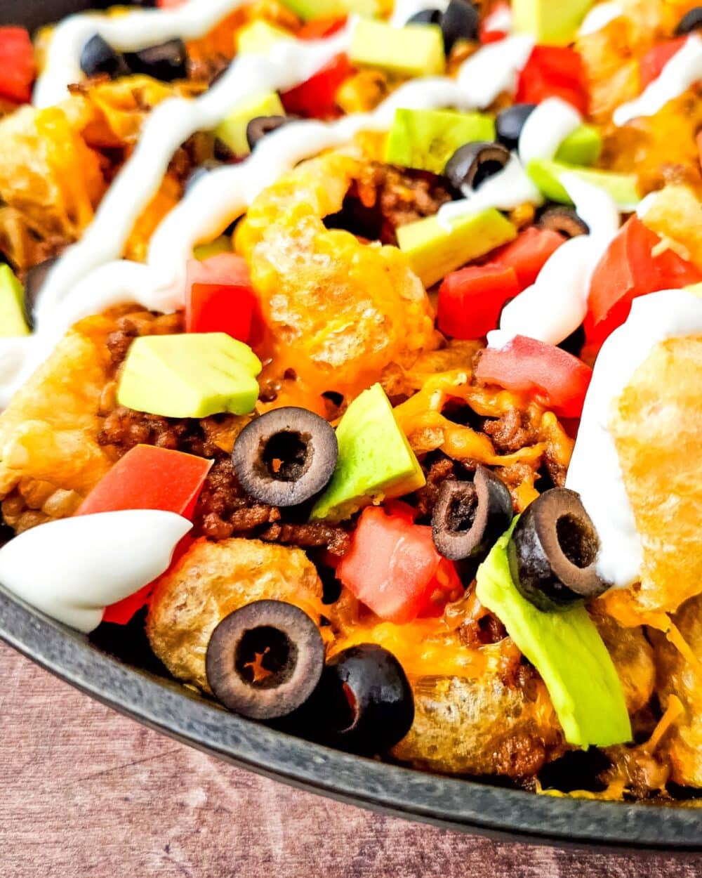 Keto Pork Rind Nachos closeup