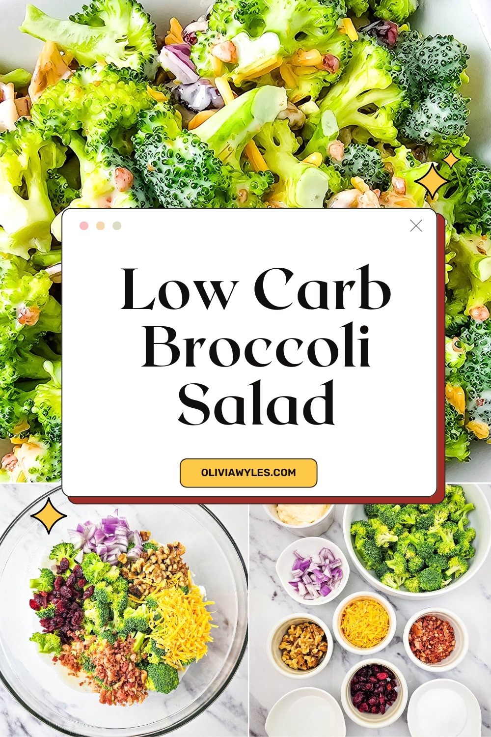 Low Carb Broccoli Salad Pinterest Image