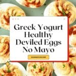 Healthy Greek Yogurt Deviled Eggs Without Mayo Pinterest Image