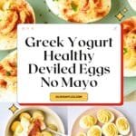Healthy Greek Yogurt Deviled Eggs Without Mayo Pinterest Image