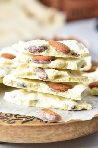 stacked Keto White Chocolate Almond Bark