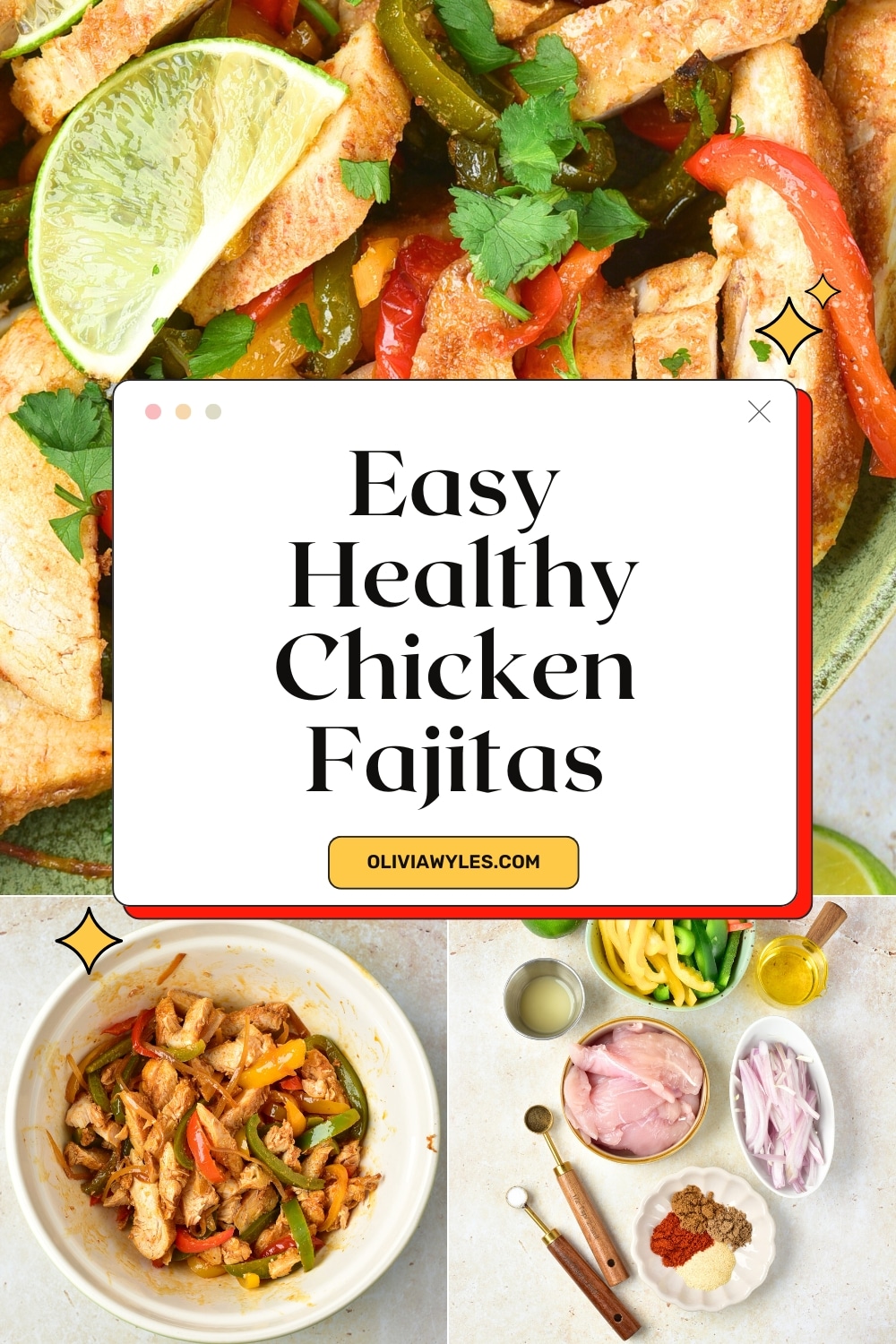 Easy Chicken Fajitas Pinterest Image