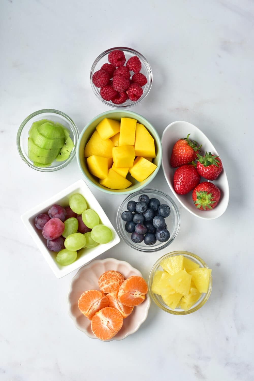 ingredients for Rainbow Fruit Skewers