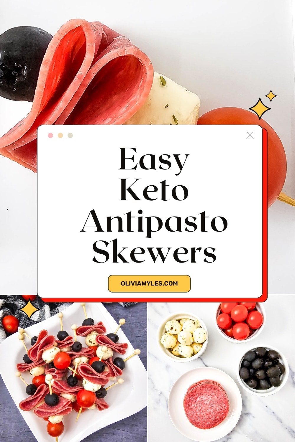 Keto Antipasto Skewers Pinterest Image