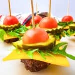 side view of Keto Mini Cheeseburger Bites