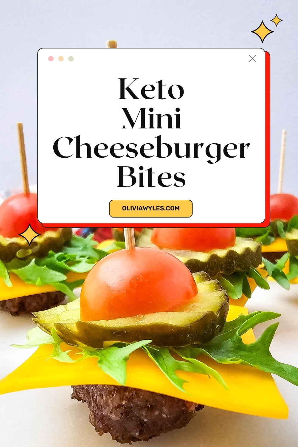 Keto Mini Cheeseburger Bites Pinterest Image