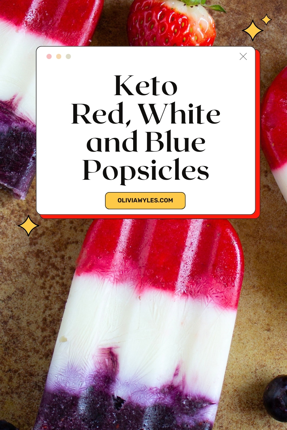 Keto Red White Blue Popsicles Pinterest Image