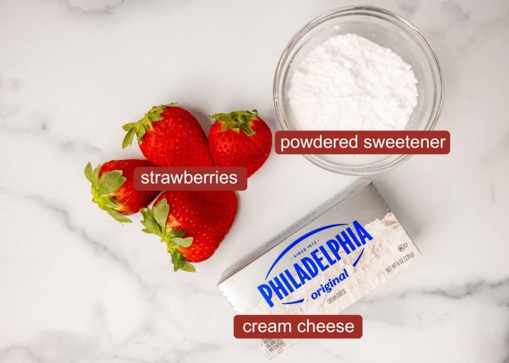 Keto Strawberry Ice Cream Bites ingredients