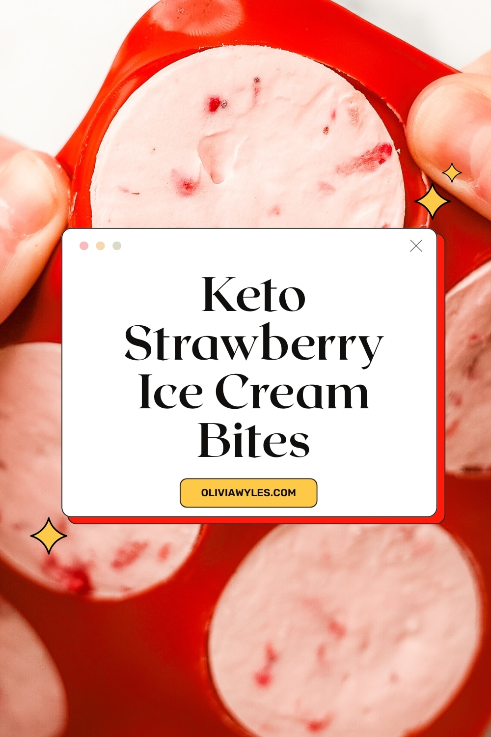 Keto Strawberry Ice Cream Bites Pinterest Image