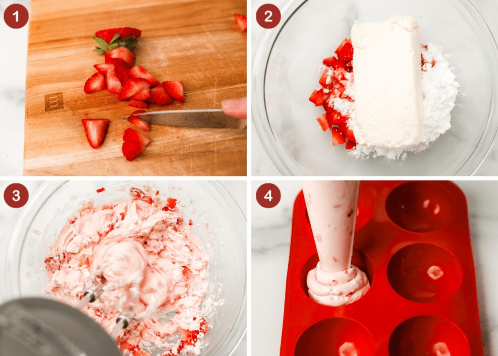 how to make Keto Strawberry Ice Cream Bites