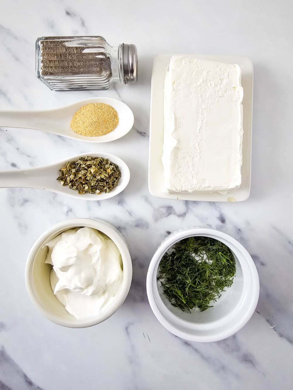 ingredients for Cream Cheese Veggie Dip